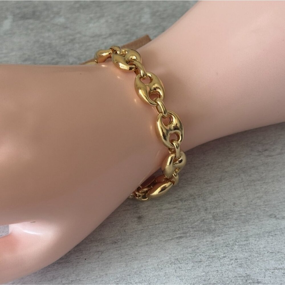Mia Fiore Elegant Gold Plated Brass Dyadema Polished Link Chain Bracelet